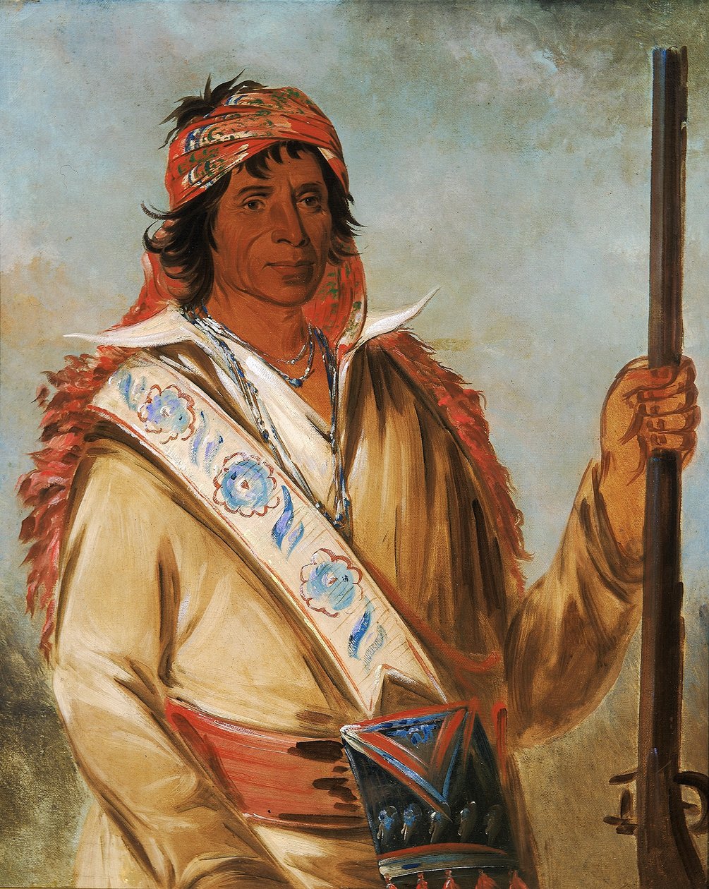 Steeh-tcha-kó-me-co, Suuri kuningas (nimeltään Ben Perryman), päällikkö. tekijältä George Catlin