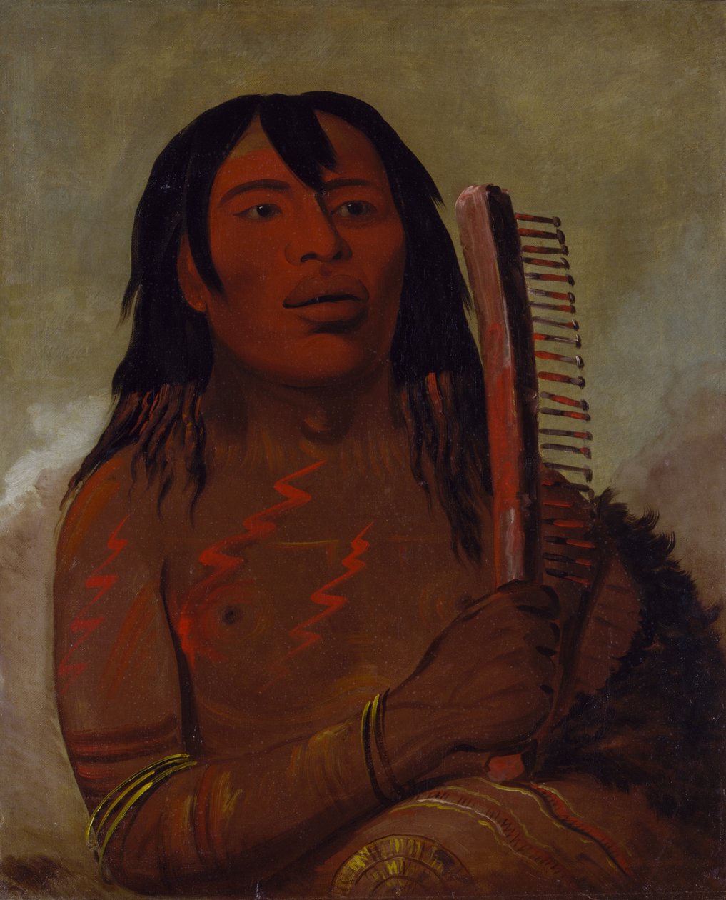 Tcha-dés-sa-ko-máh-pee, Karhun lapsi, 1832. tekijältä George Catlin