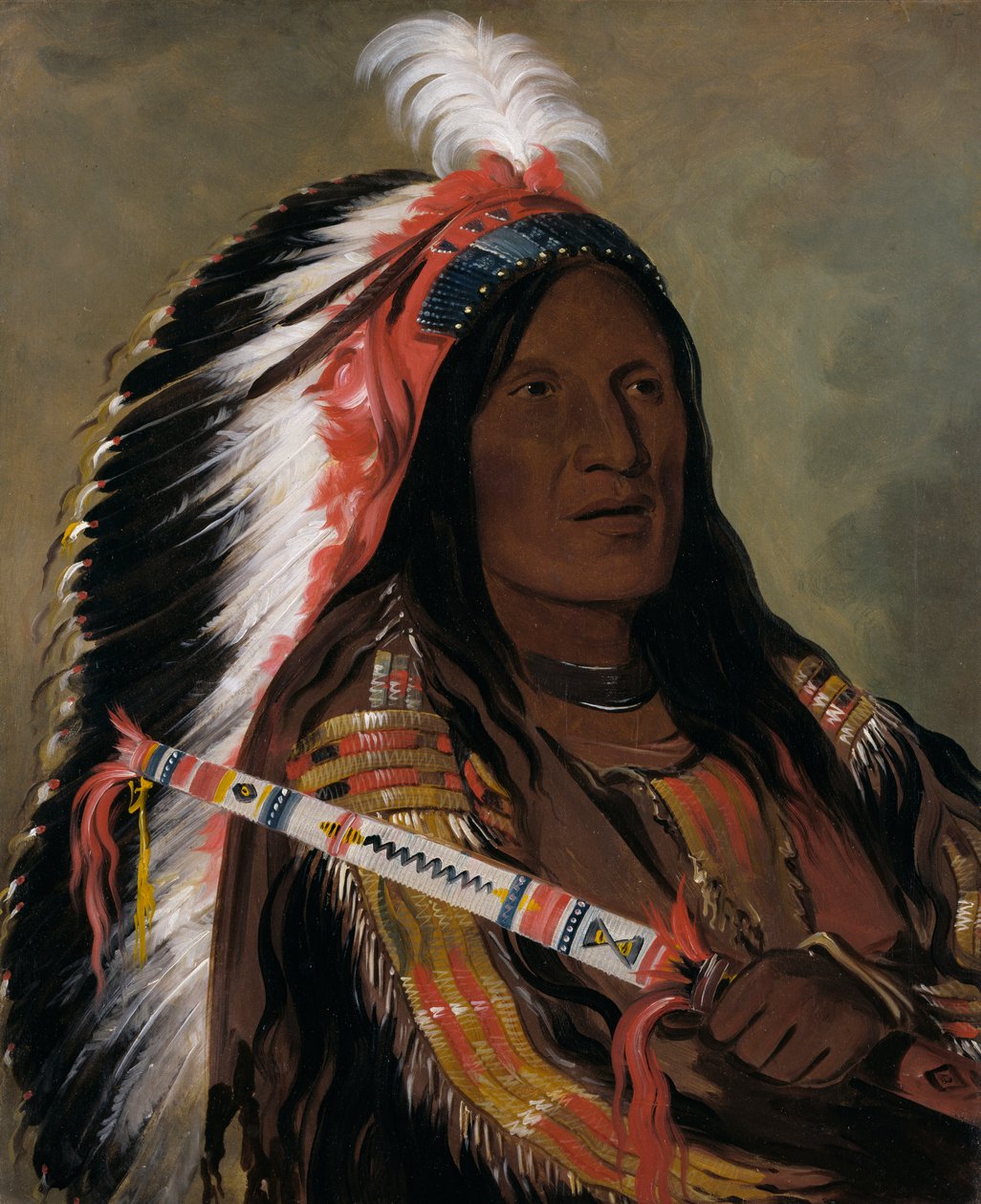 Táh-téck-a-da-háir, Jyrkkä tuuli, pahan nuolenpääbändin rohkea, 1832. tekijältä George Catlin