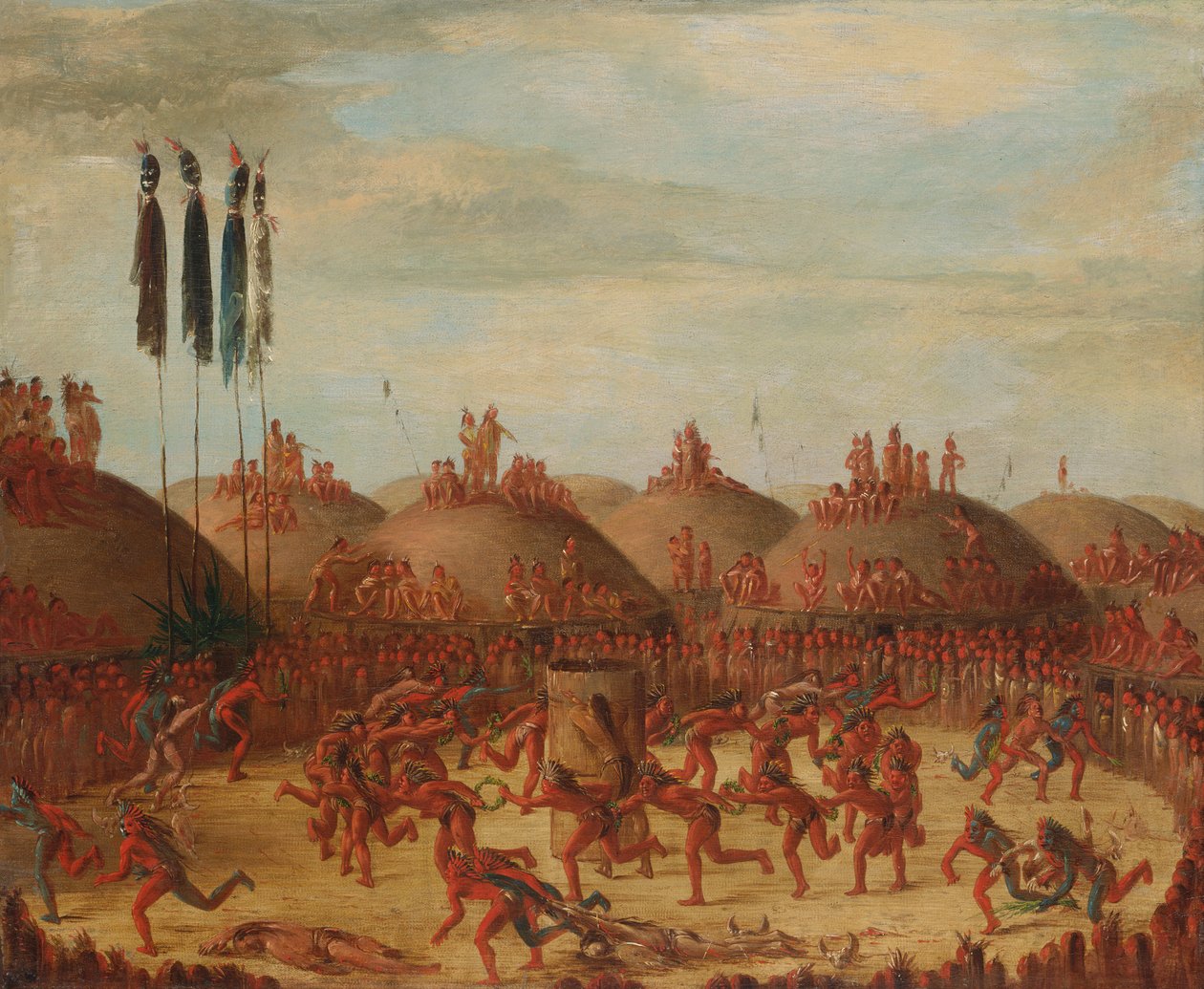 Viimeinen kilpailu, Mandan O-kee-pa -seremonia, 1832. tekijältä George Catlin