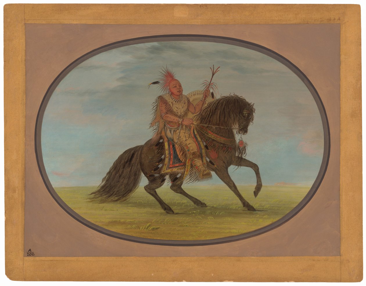 Juokseva kettu hienolla hevosella - Saukie tekijältä George Catlin