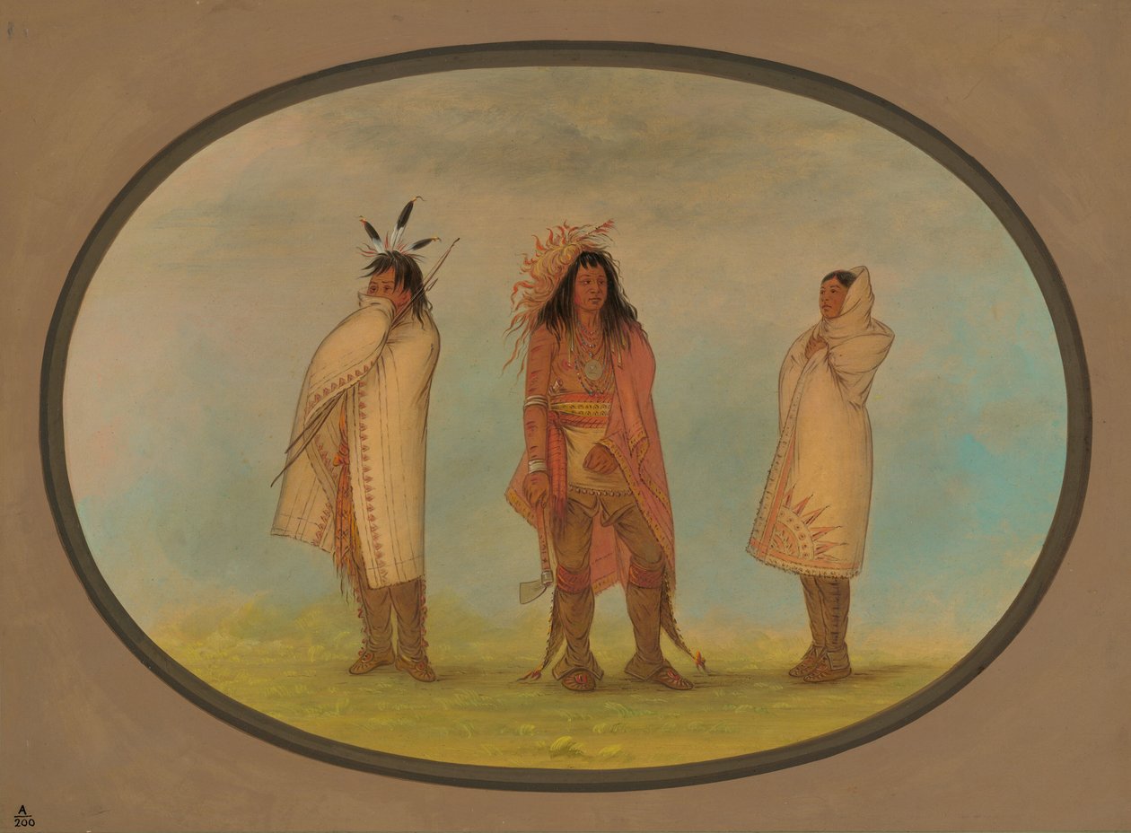 Kolme irokeesia intiaania, 18611869. tekijältä George Catlin