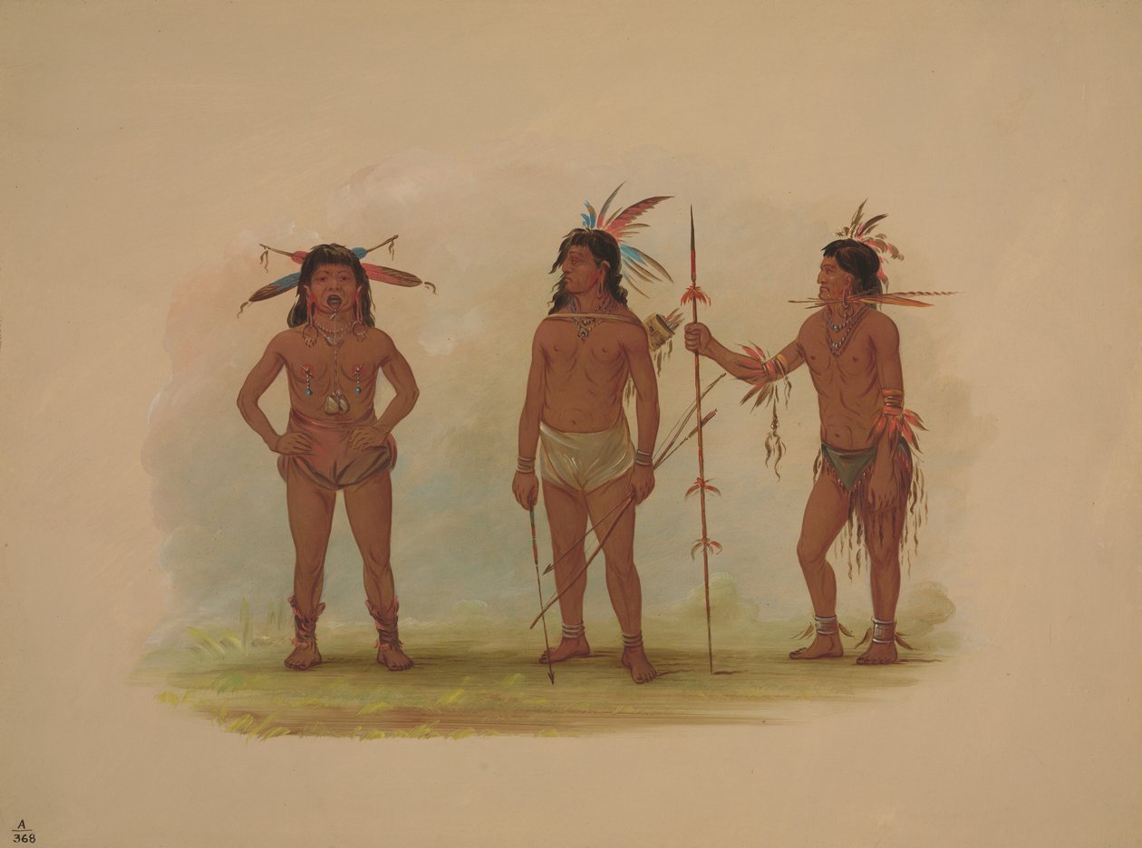Kolme Omagua-miestä, 18541869. tekijältä George Catlin