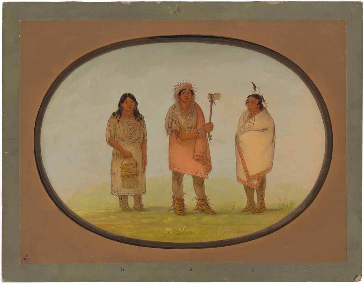 Kolme Piankeshaw-intiaania tekijältä George Catlin