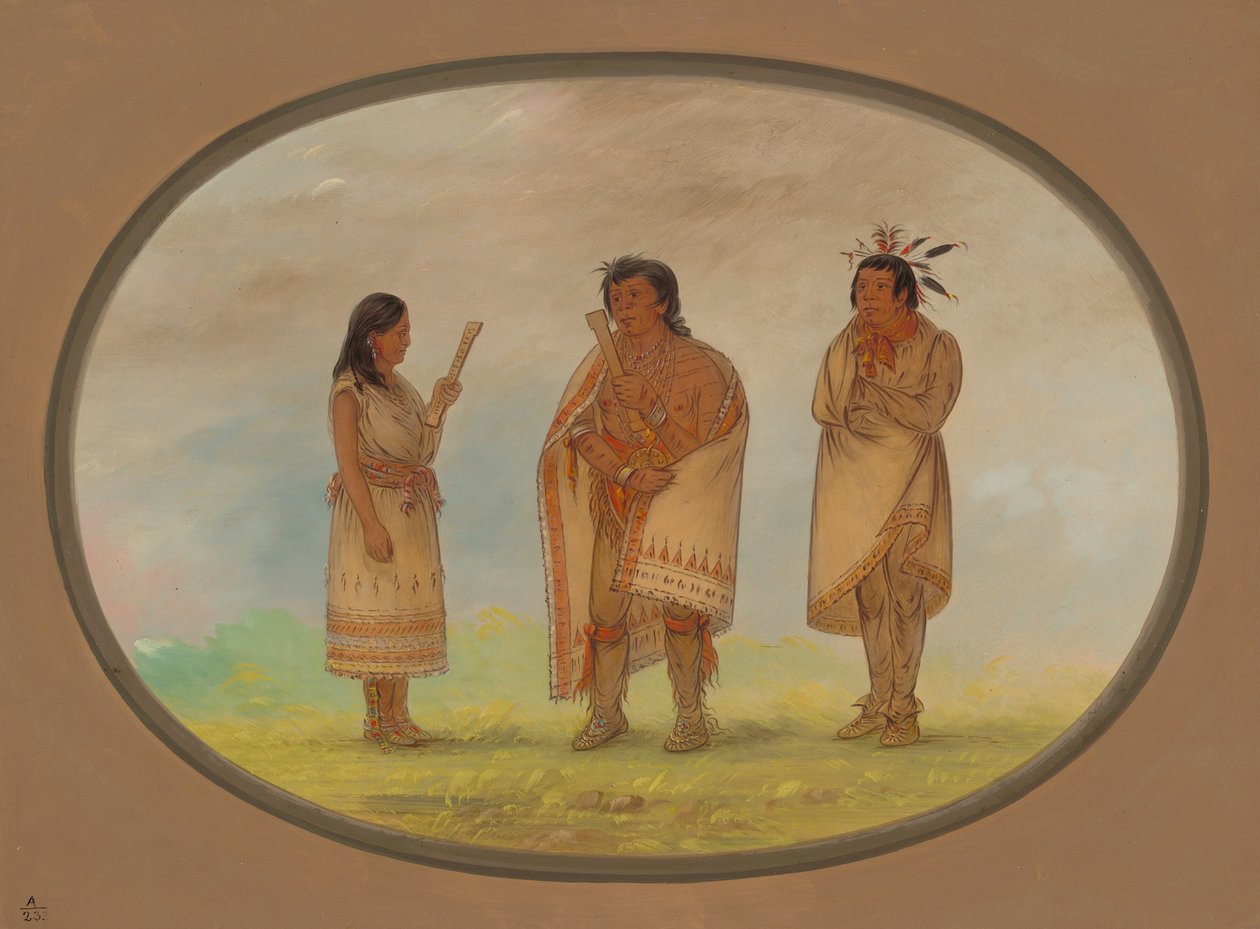 Kolme Pottawatomie-intiaania, 18611869. tekijältä George Catlin
