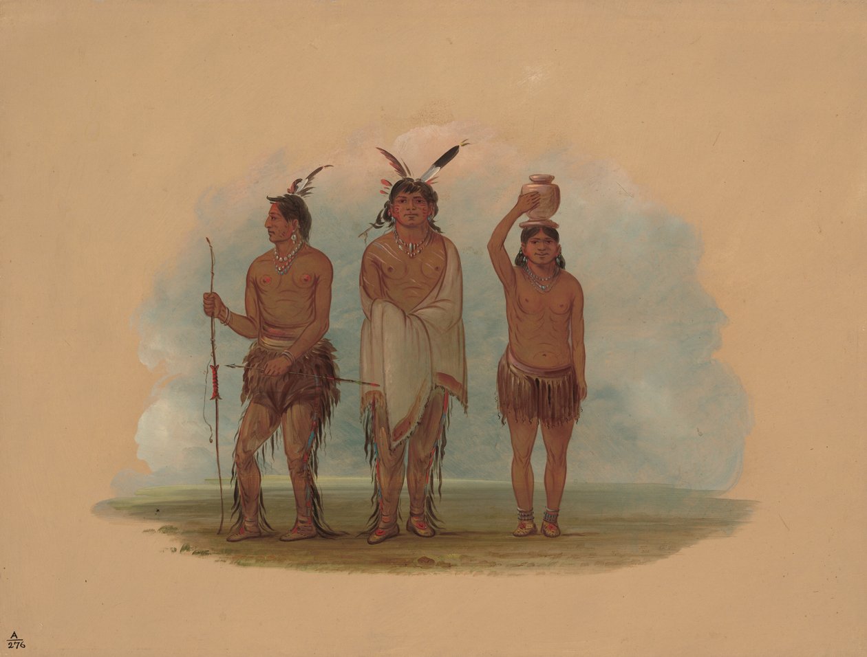 Kolme Walla Walla -intiaania, 18551869. tekijältä George Catlin
