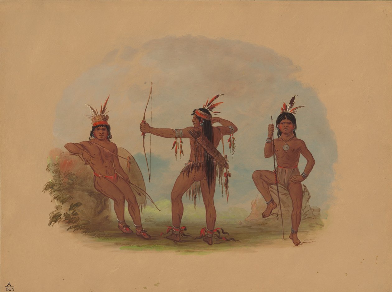 Kolme Woyaway-intiaania, 18541869. tekijältä George Catlin