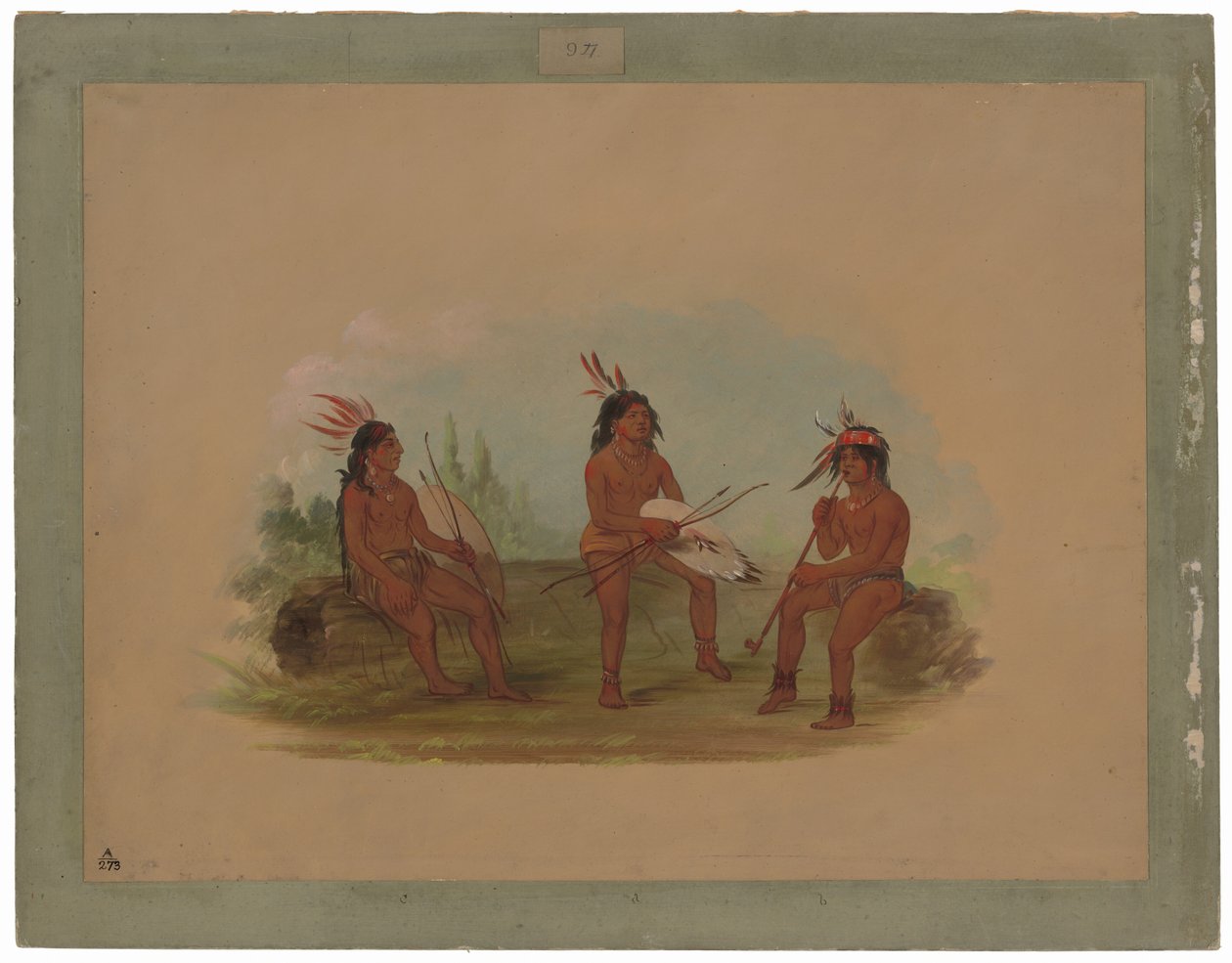 Kolme nuorta Chinook-miestä tekijältä George Catlin