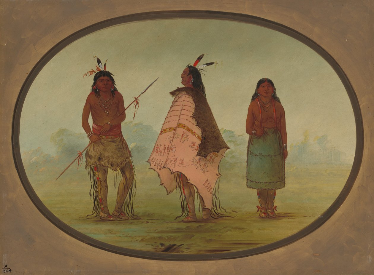 Kaksi Apachee Warrioria ja nainen, 18551869. tekijältä George Catlin
