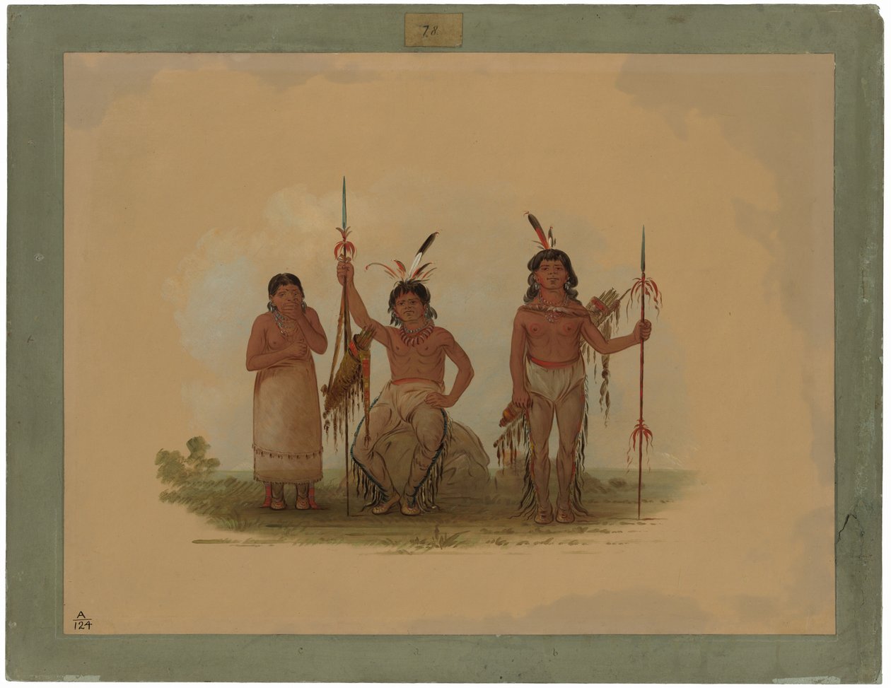 Kaksi Arapaho Warrioria ja nainen tekijältä George Catlin