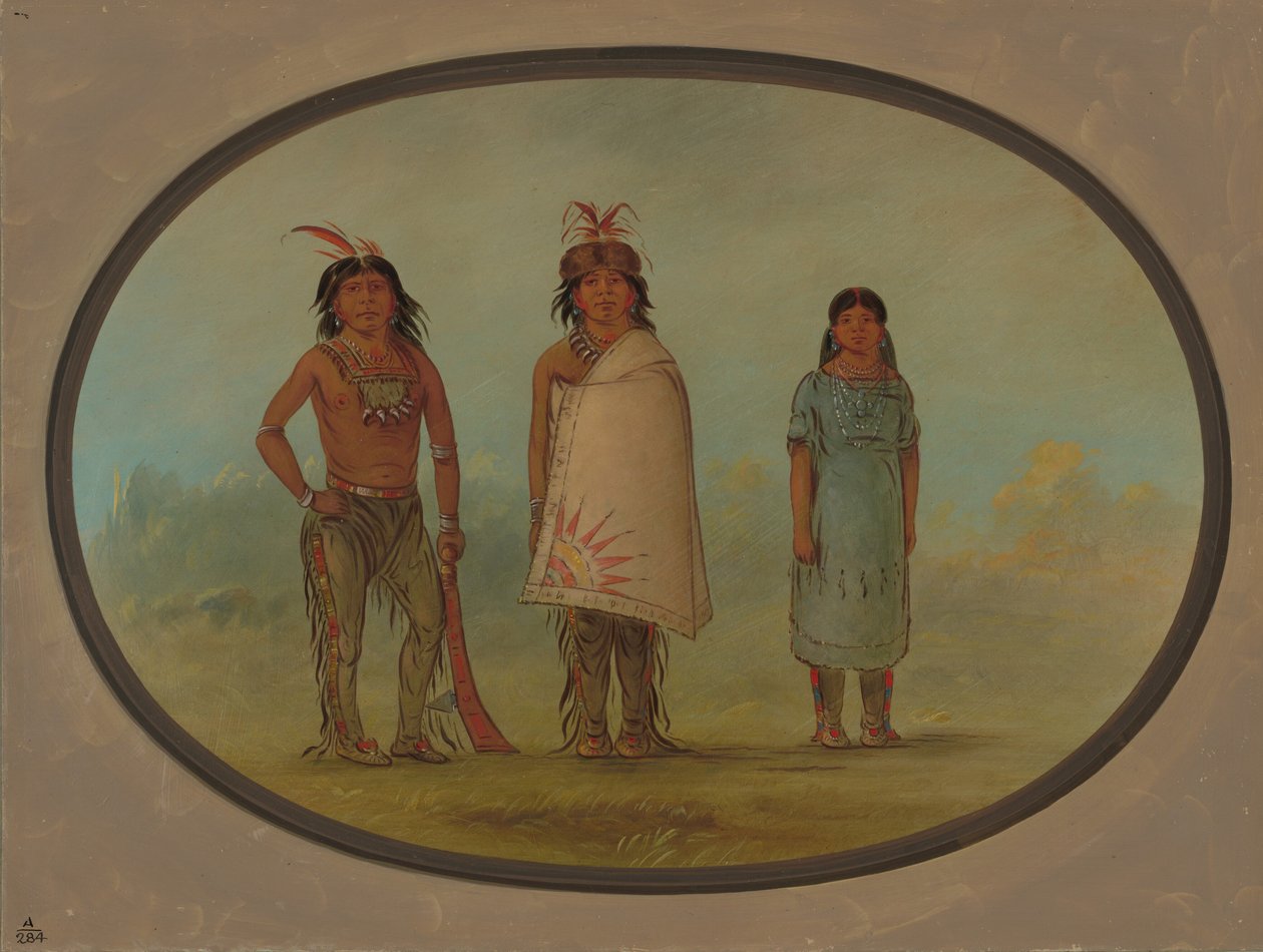 Kaksi Chippewyan Warrioria ja nainen, 18551869. tekijältä George Catlin