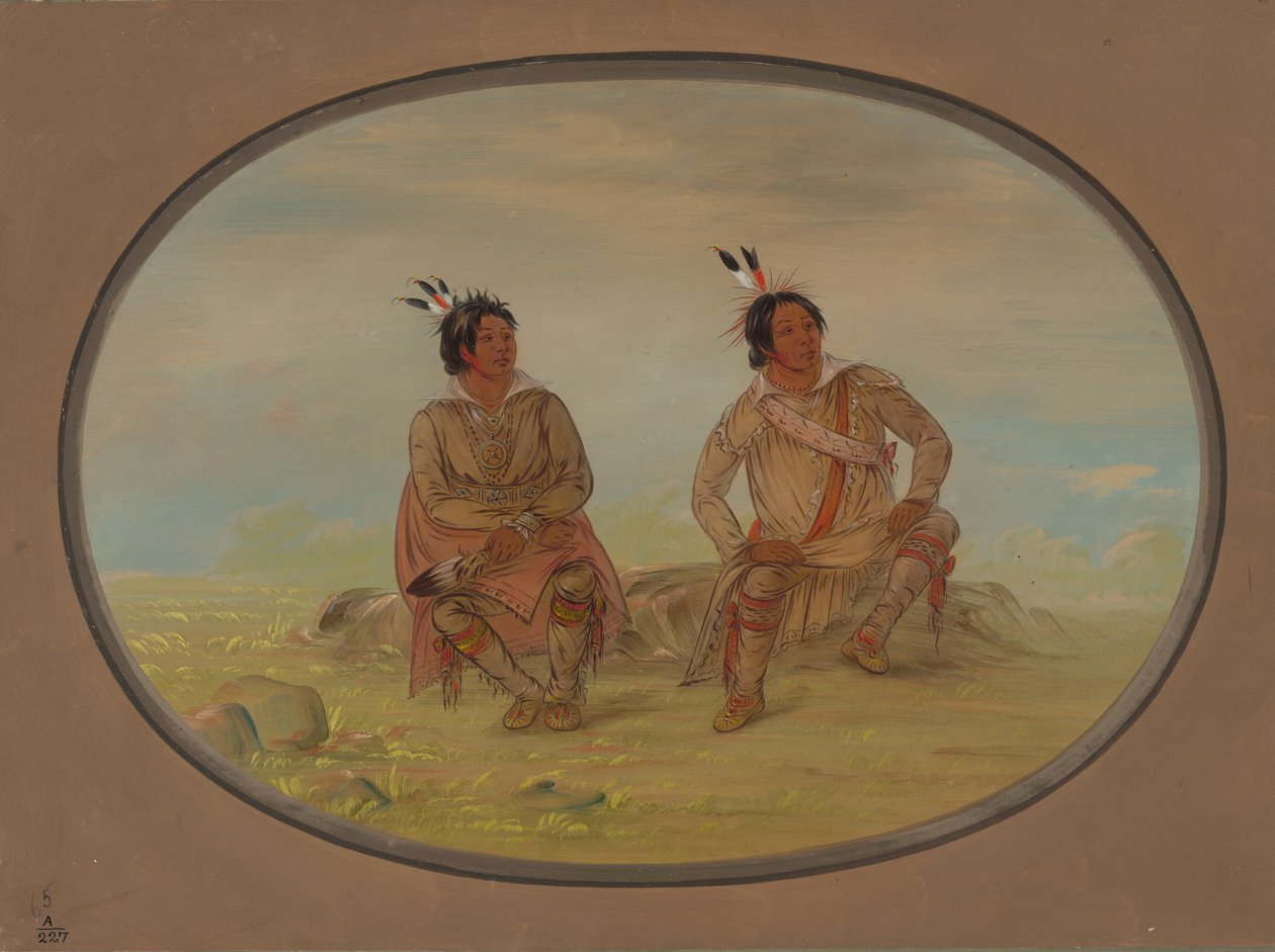 Kaksi Choctaw-intiaania, 18611869. tekijältä George Catlin