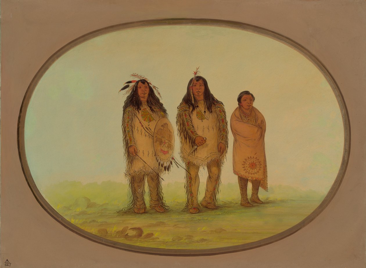 Kaksi Nezperce Warrioria ja poika, 18551869. tekijältä George Catlin