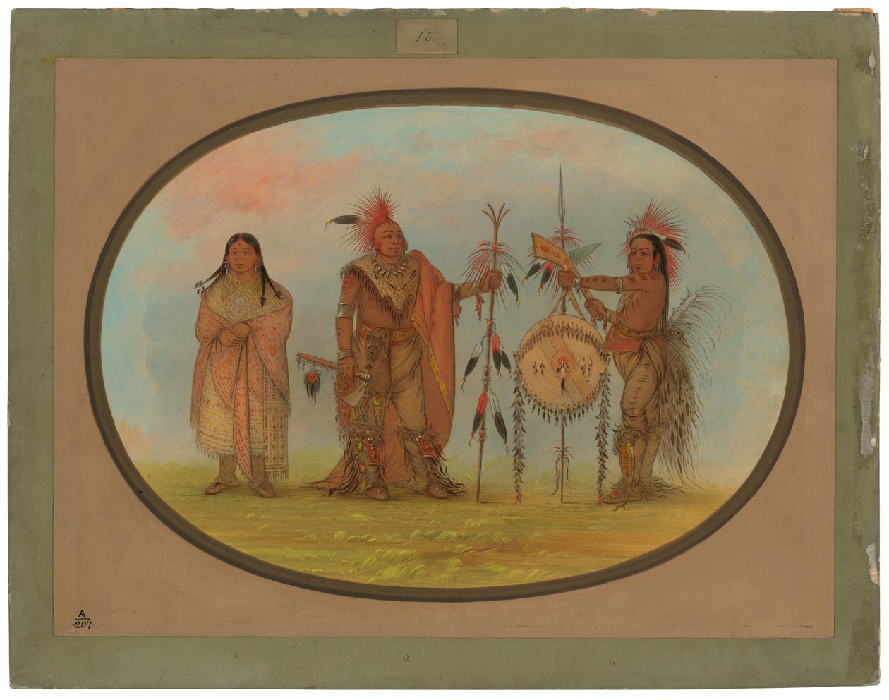 Kaksi Saukie-päällikköä ja nainen tekijältä George Catlin