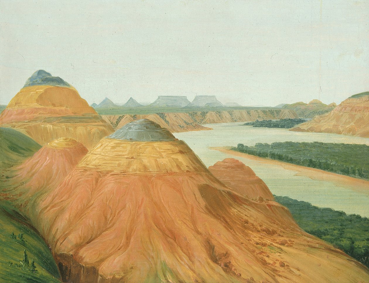 Näkymä Ylä-Missourin Big Bendissä, 1832. tekijältä George Catlin