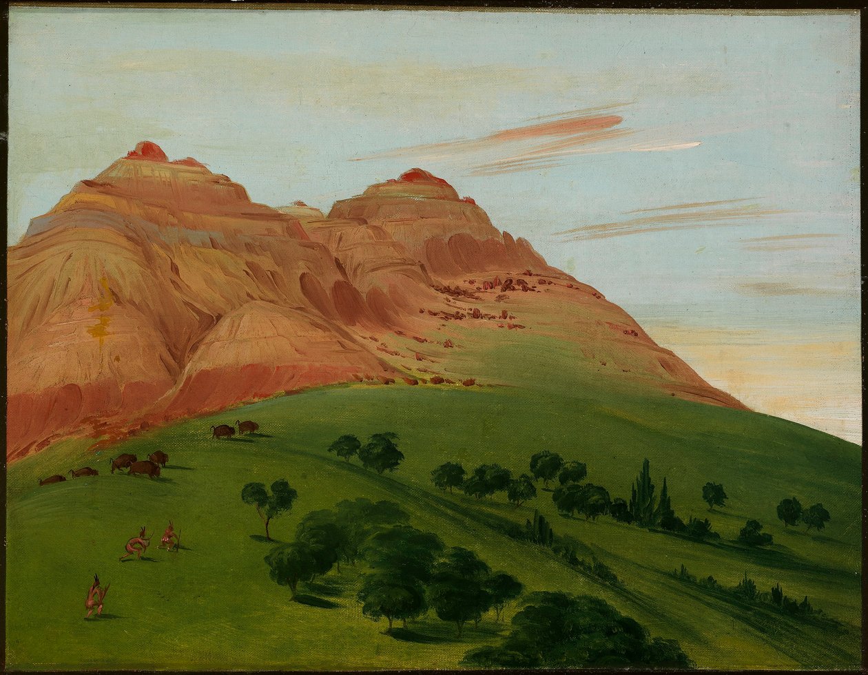 Näkymä Grand Detourissa, 1900 mailia St. Louisin yläpuolella tekijältä George Catlin