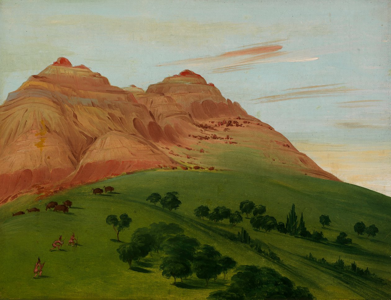 Näkymä Grand Detourissa, 1900 mailia St. Louisin yläpuolella, 1832. tekijältä George Catlin
