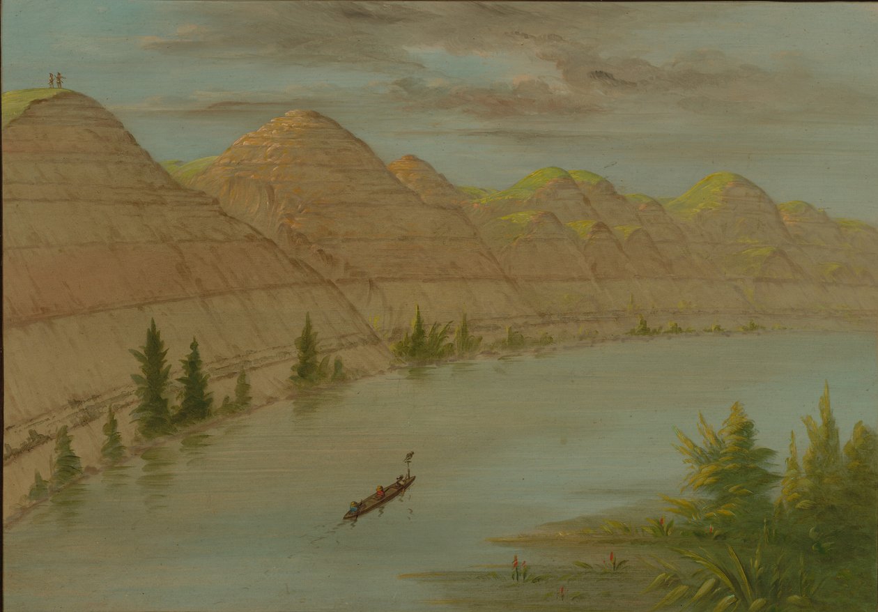 Näkymä Grand Detourissa, Ylä-Missourissa, 18611869. tekijältä George Catlin