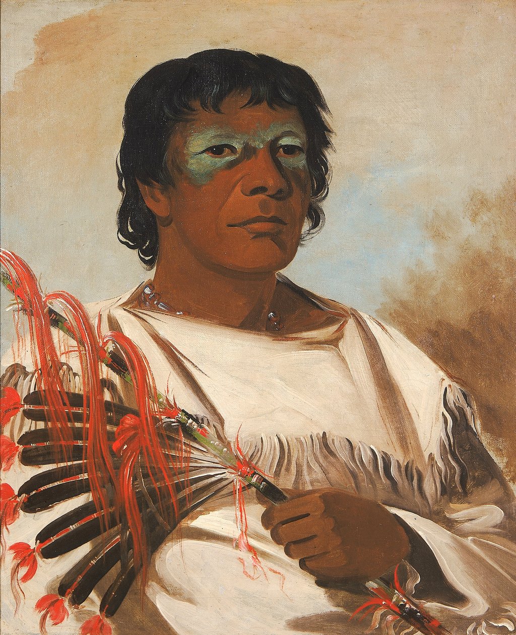 Wah-pe-kée-suck, White Cloud (kutsutaan profeetaksi), Black Hawkin neuvonantaja. tekijältä George Catlin