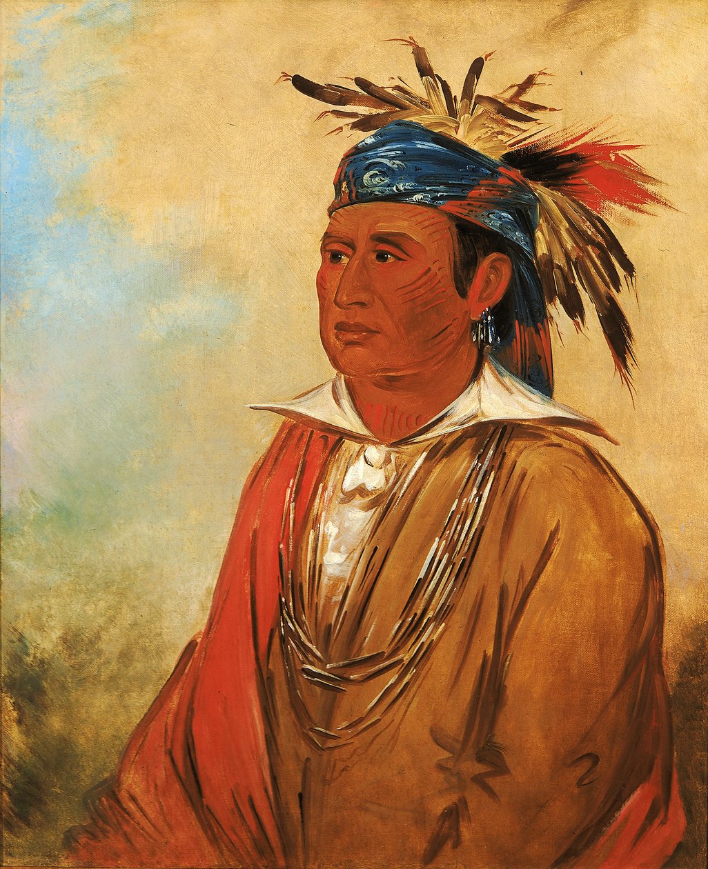 Wah-pon-jee-a, Joutsen, soturi, 1830. tekijältä George Catlin