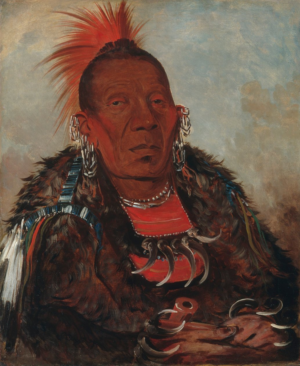 Wah-ro-née-sah, Ympärystäjä, heimon päällikkö. tekijältä George Catlin