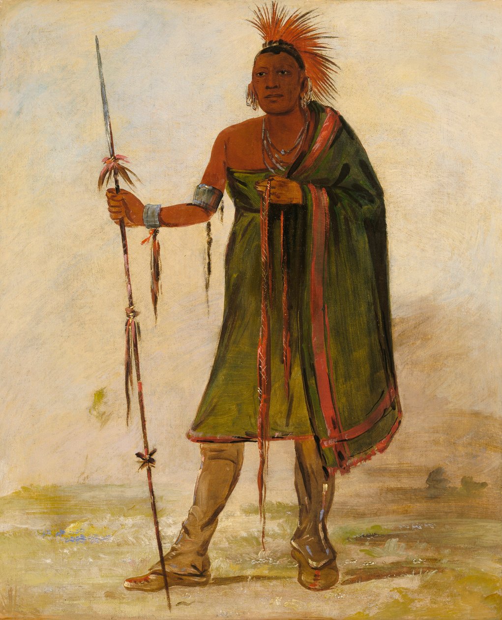 Wash-ím-pe-shee, Hullu, ansioitunut soturi. tekijältä George Catlin