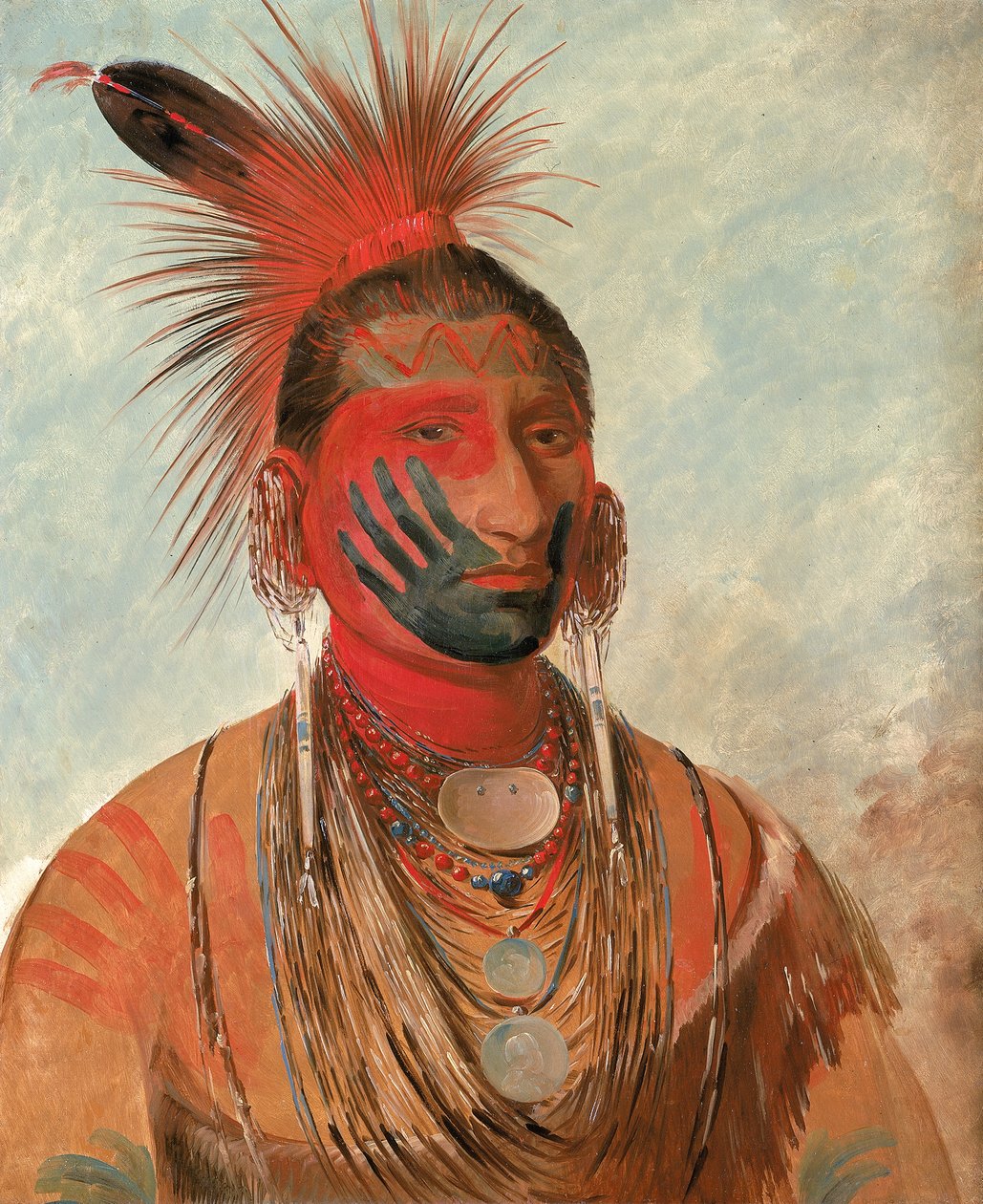 Wash-ka-mon-ya, nopea tanssija, soturi, 1844-1845. tekijältä George Catlin