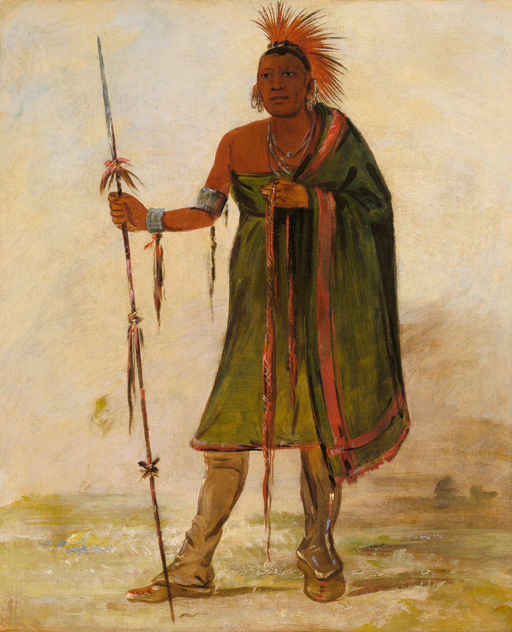 Wash-ím-pe-shee, Madman, arvostettu soturi, 1834. tekijältä George Catlin