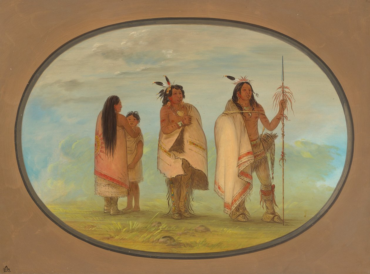 Weecon päällikkö, hänen vaimonsa ja soturi, 18611869. tekijältä George Catlin