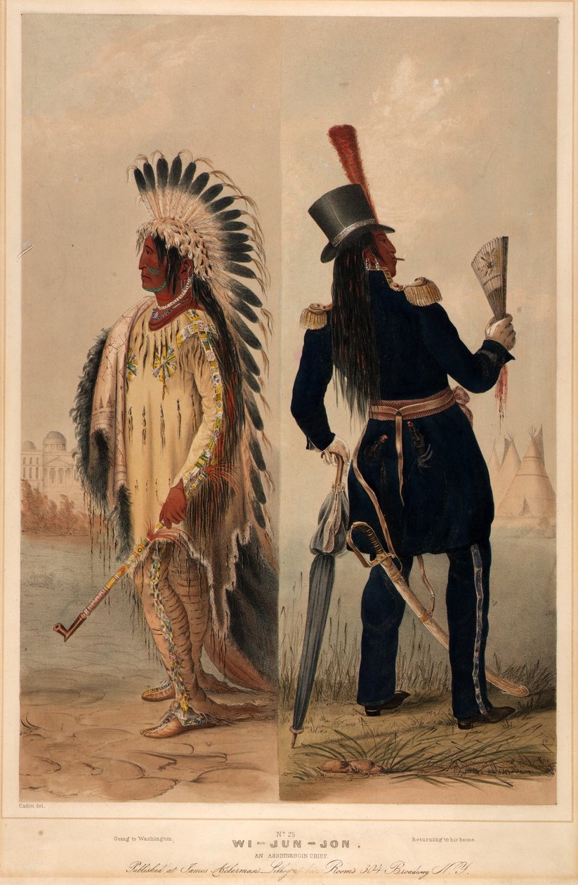 Wi-jun-jon. Assinneboinin päällikkö. tekijältä George Catlin