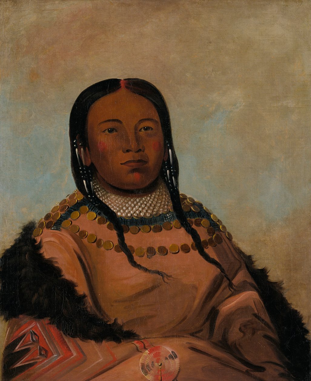 Wi-lóoh-tah-eeh-tcháh-ta-máh-nee, Punainen asia, joka koskettaa marssiessa, Mustan kallion tytär... tekijältä George Catlin