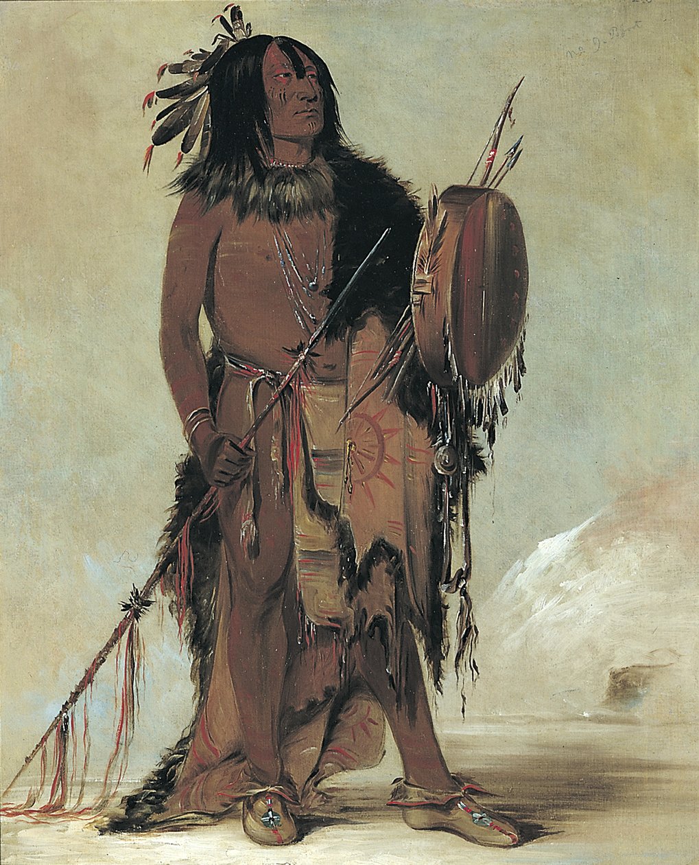Wún-nes-tou, Valkoinen puhveli, ikääntynyt lääkintämies tekijältä George Catlin