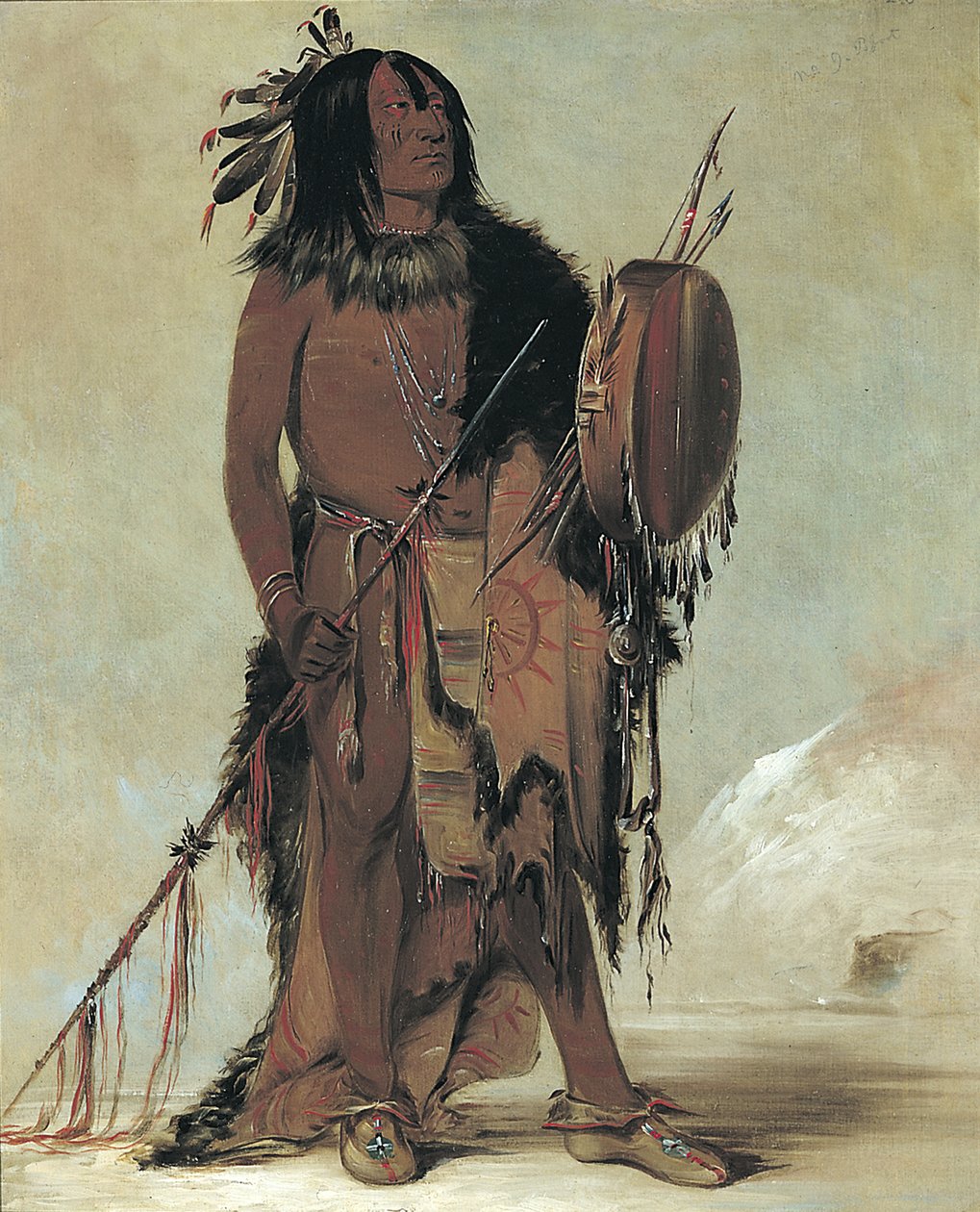Wún-nes-tou, White Buffalo, ikääntynyt lääketieteellinen mies, 1832. tekijältä George Catlin
