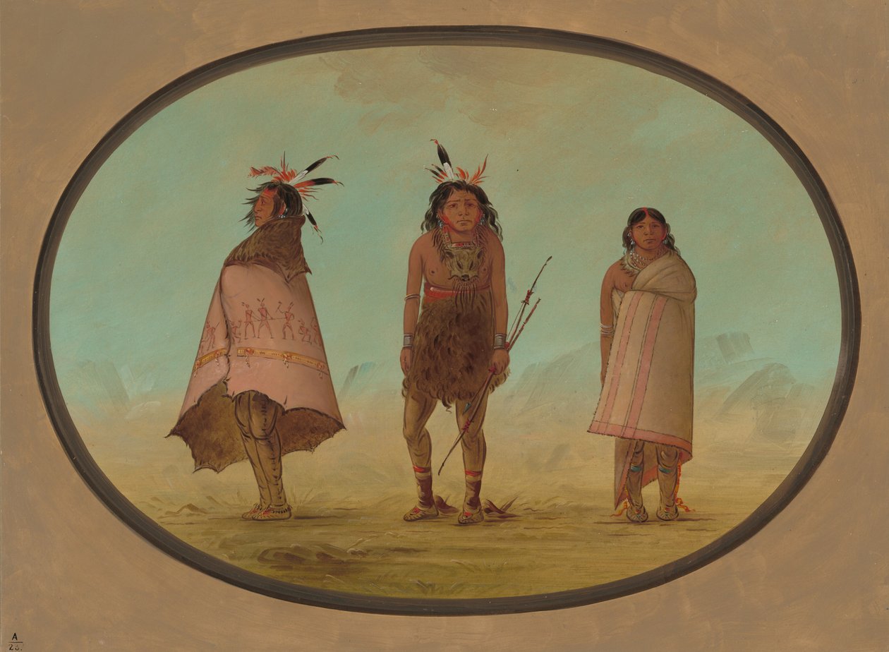 Yntah Medicine Mies, soturi ja nainen, 18551869. tekijältä George Catlin