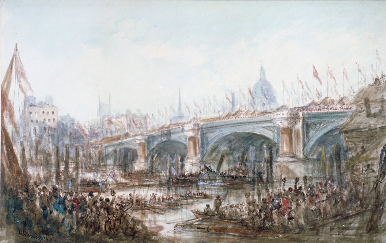 Blackfriars Bridgen avaaminen Lontoossa 1869 tekijältä George Chambers