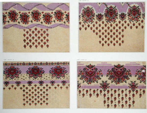 Kangasmallit Paisley Shawlsille, n. 1871 (guassi paperille) tekijältä George Charles Haite