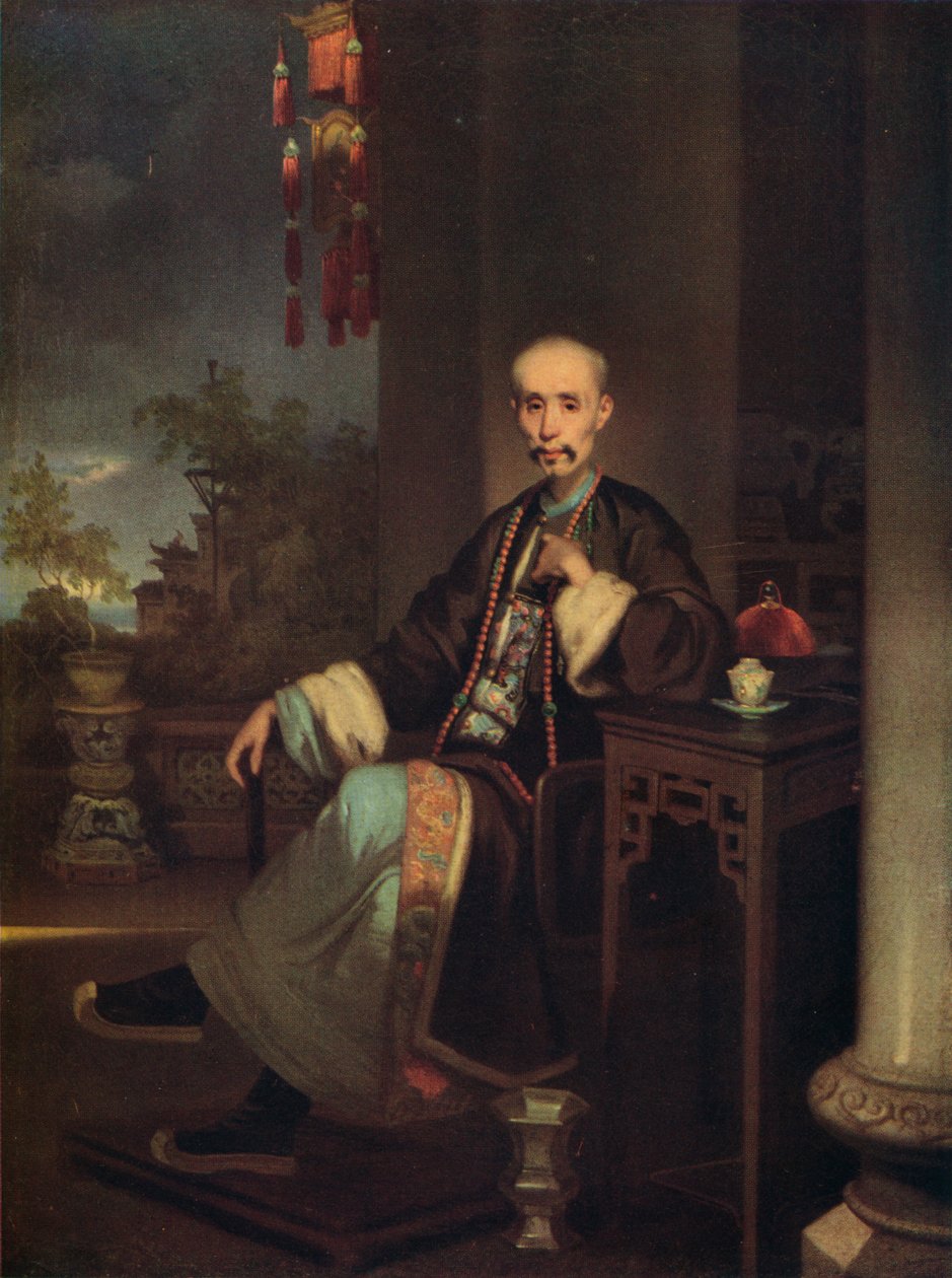 How Qua, kantonin Hong-kauppiaiden johtaja, 1830 tekijältä George Chinnery