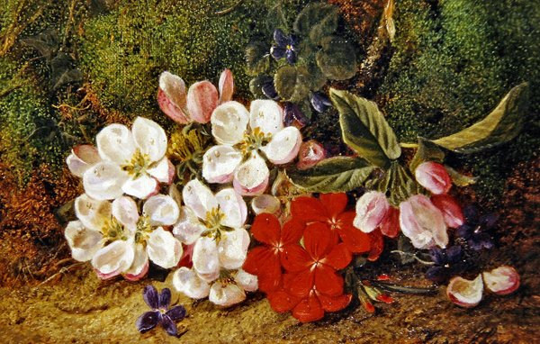 Mossy Bankin kukka ja pelargonia (öljy kankaalle) tekijältä George Clare