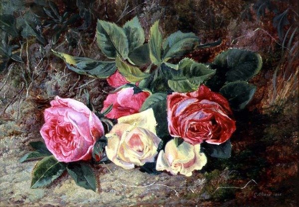 Ruusut, 1865 (öljy) tekijältä George Clare