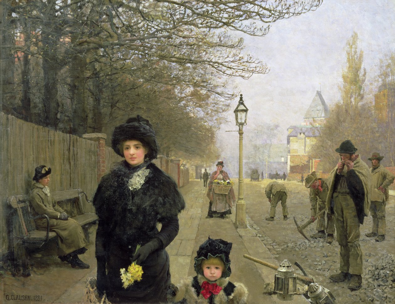 Kevätaamu, Haverstock Hill, 1881 tekijältä George Clausen