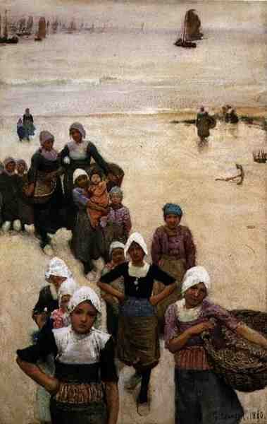 Fisher Girls on the Beach tekijältä George Clausen