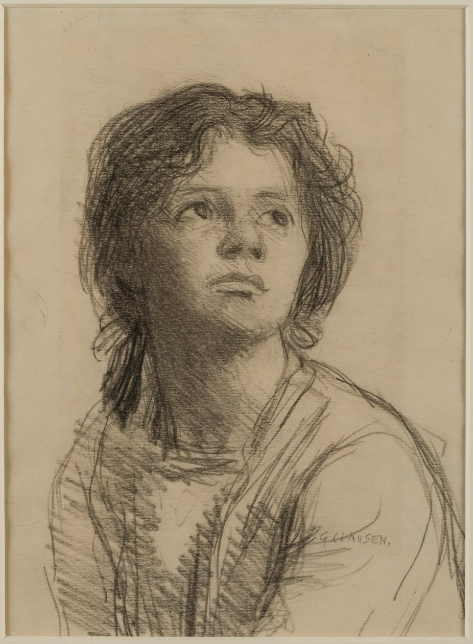 Nuoren naisen pää ja hartiat tekijältä George Clausen