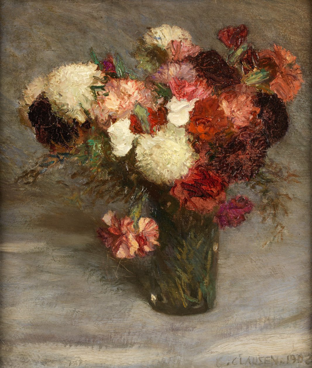 Pinks and Scabious (öljy kankaalle) tekijältä George Clausen