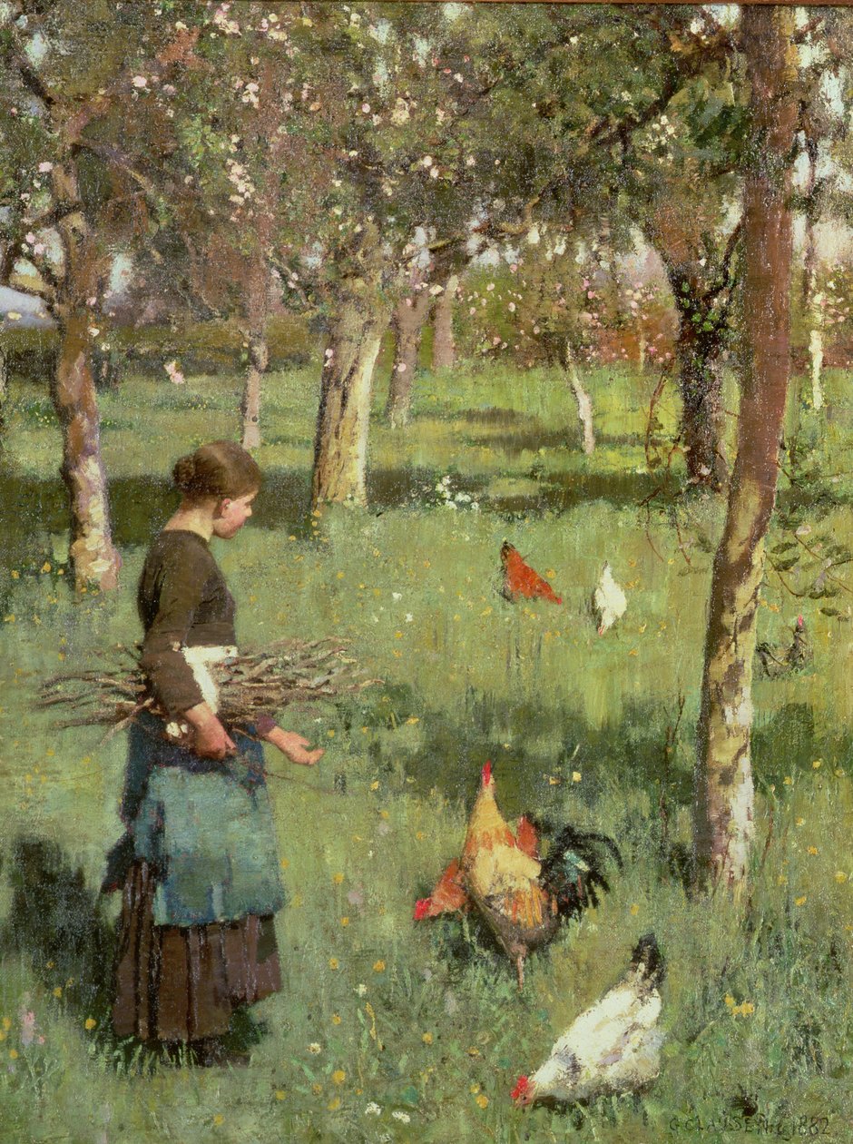 Huonekalut ja erilaiset esineet 1100- ja 1300-luvuilta tekijältä George Clausen