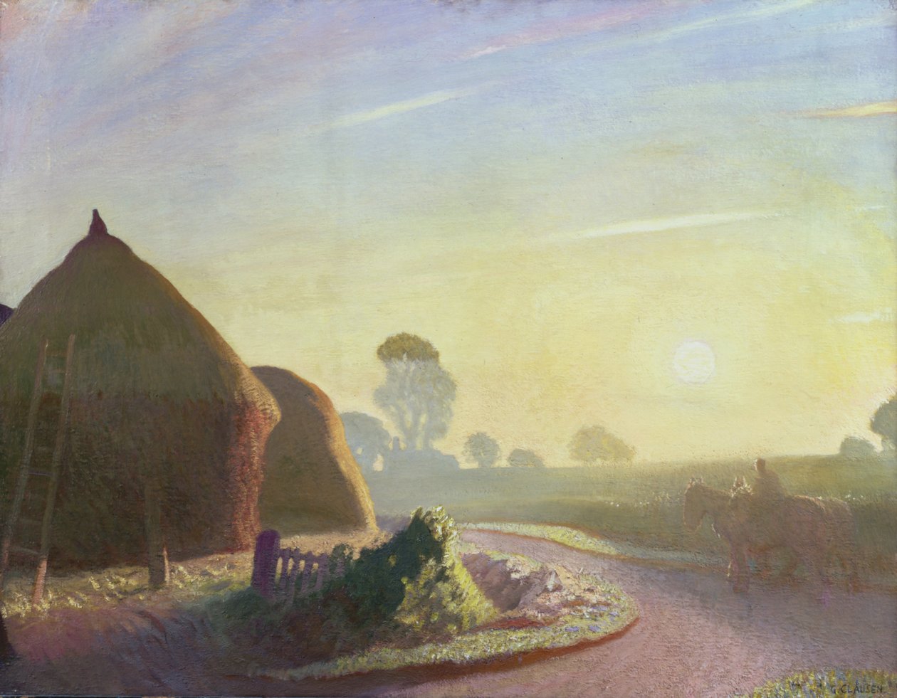 Auringonnousu syyskuussa tekijältä George Clausen
