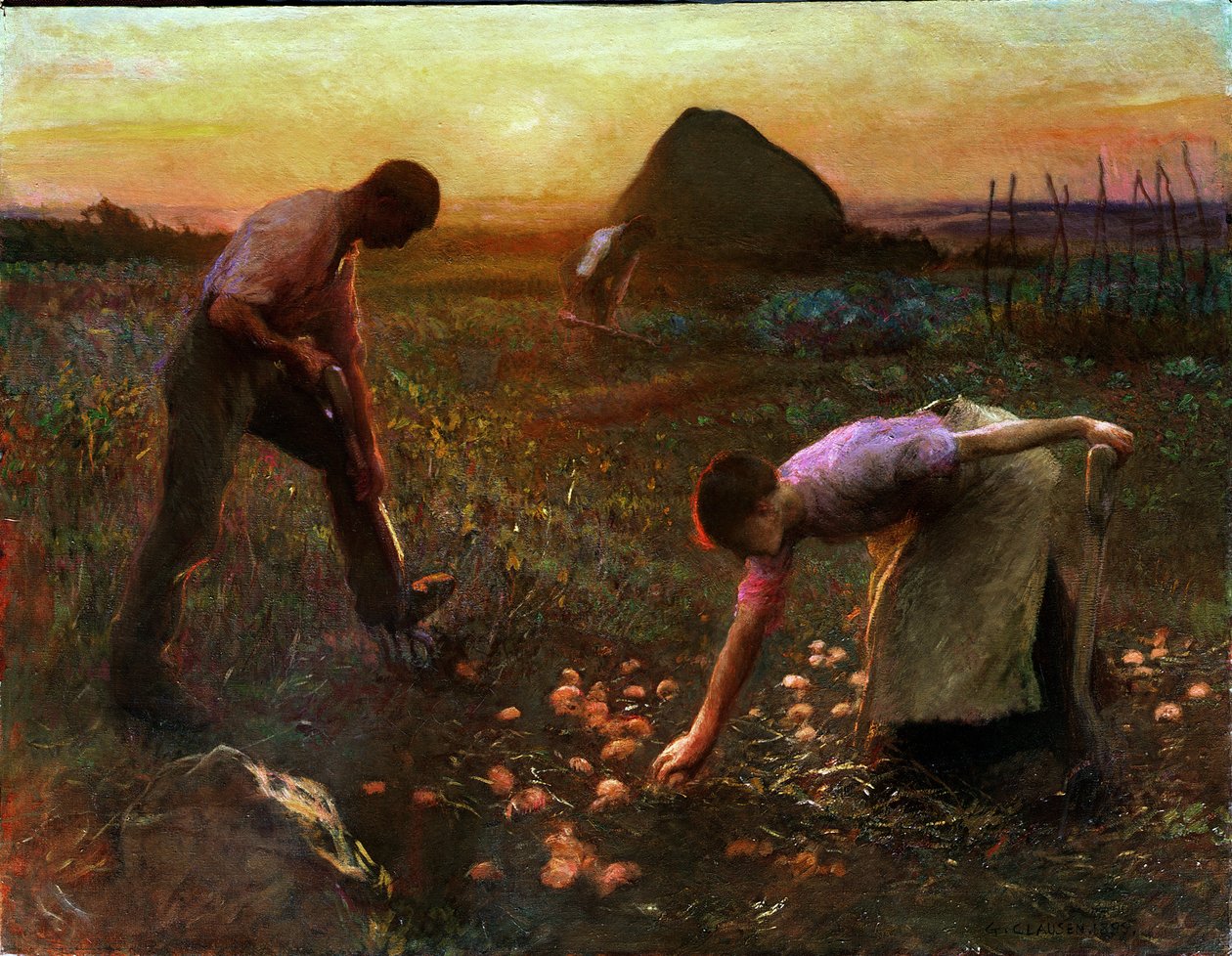 Huonekalut ja erilaiset esineet 1100- ja 1300-luvuilta tekijältä George Clausen