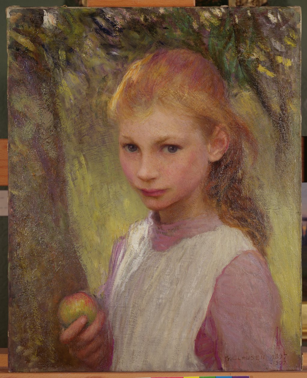 Ujo lapsi 1897, uusittu 1907 (öljy kankaalle) tekijältä George Clausen