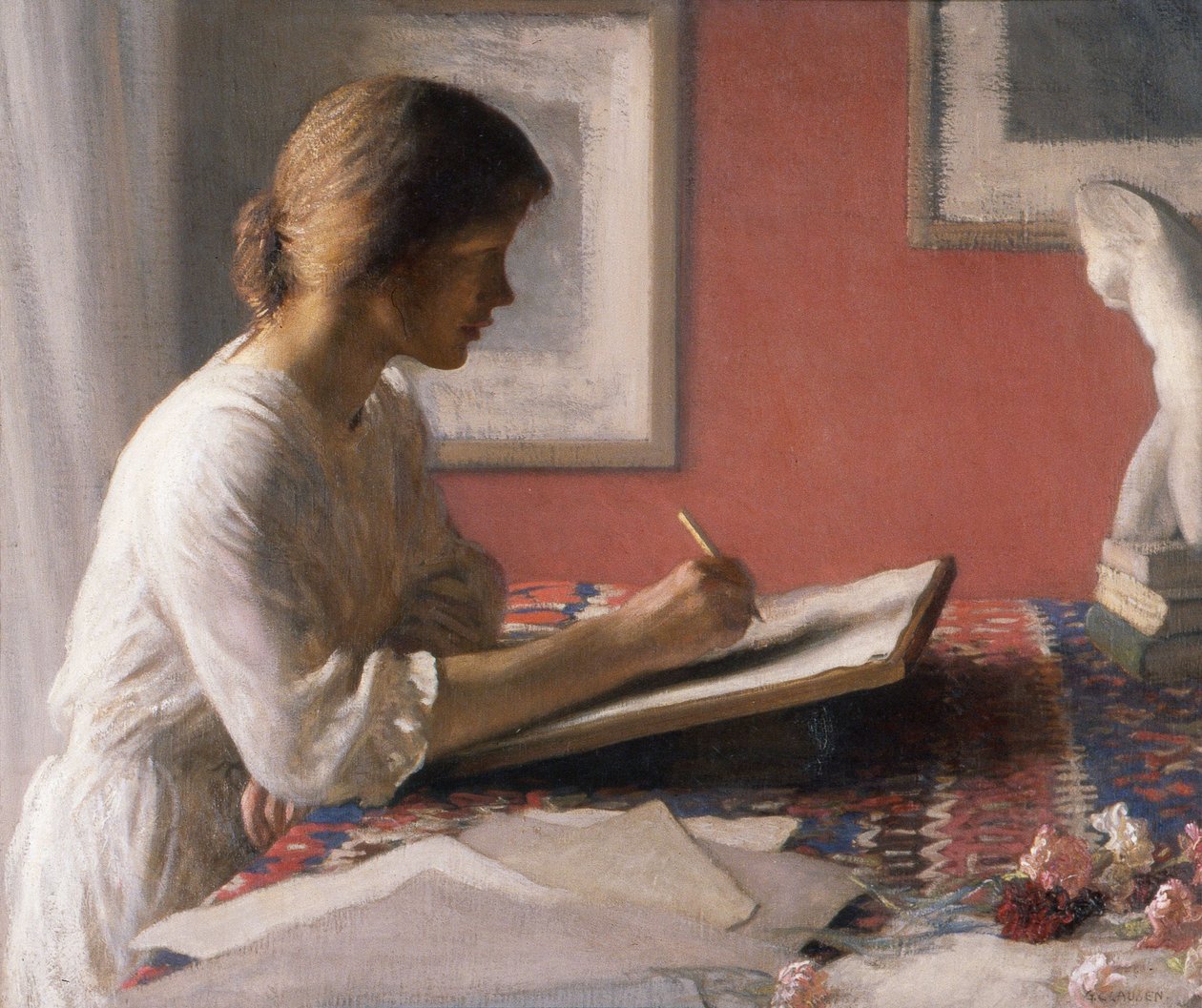 Opiskelija, n.1908 (öljy kankaalle) tekijältä George Clausen