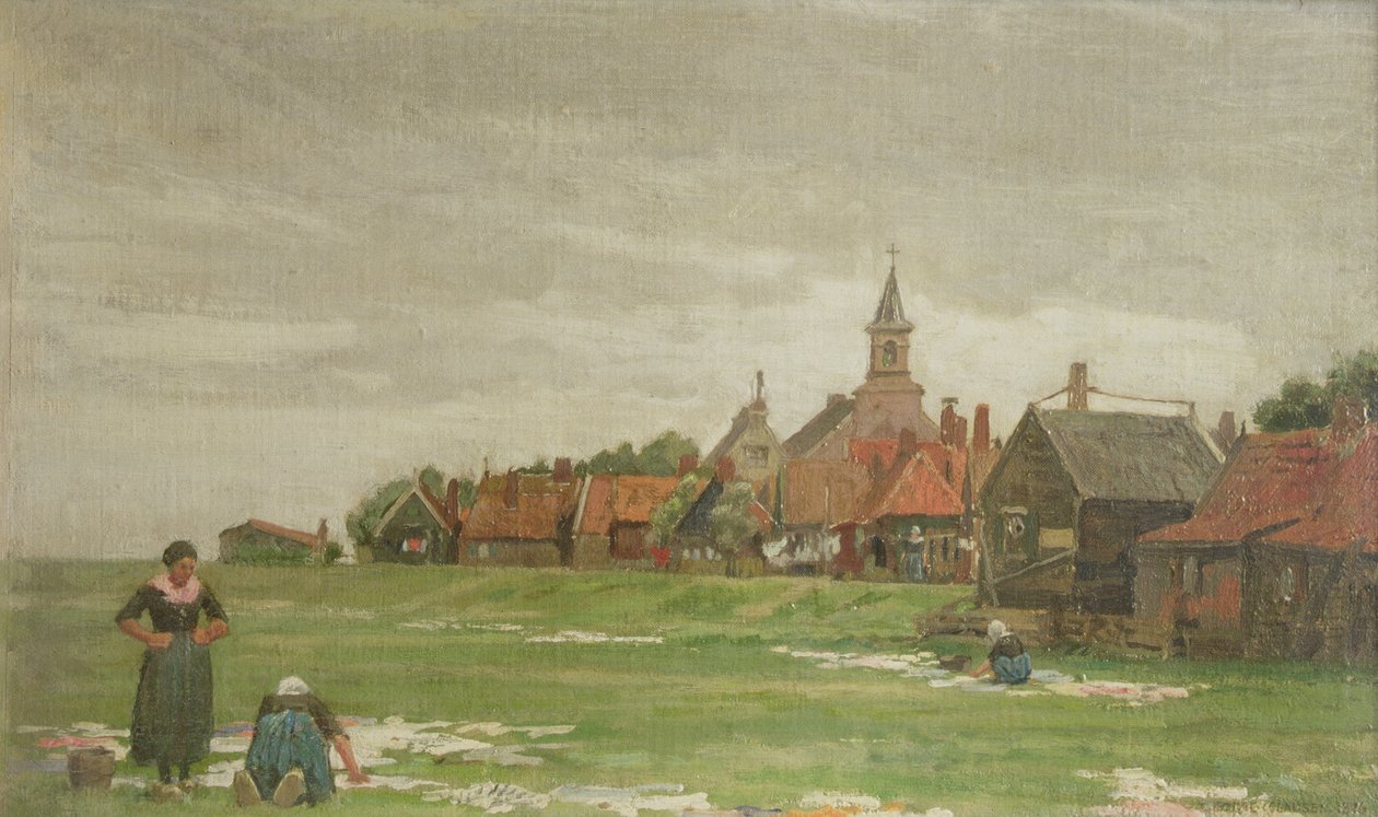 Washerwomen, Hollanti, 1876 (lauta) tekijältä George Clausen
