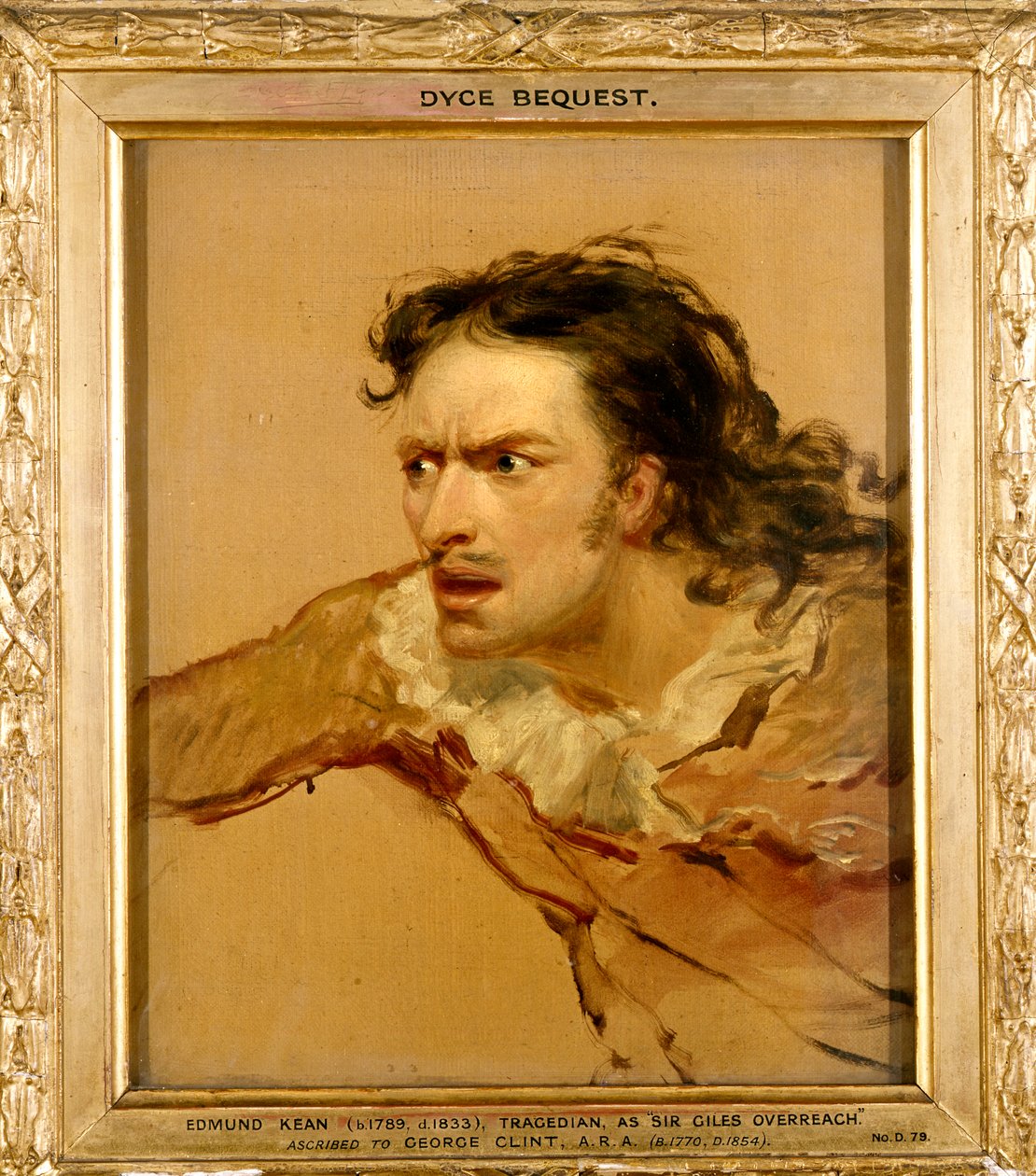 Edmund Kean Sir Giles Overreachina elokuvassa "A New Way to Pay Old Debts", n. 1816 tekijältä George Clint